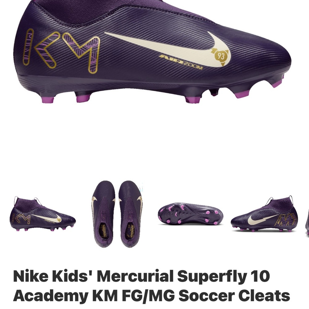 Nike Mercurial Superfly 10 Kids' Soccer Cleats - Purple and Gold